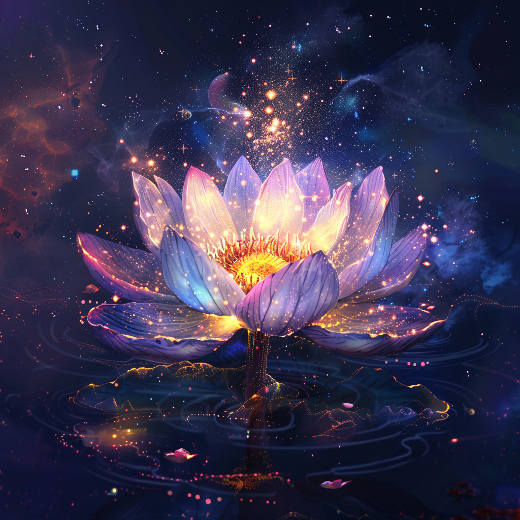 Glowing lotus flower