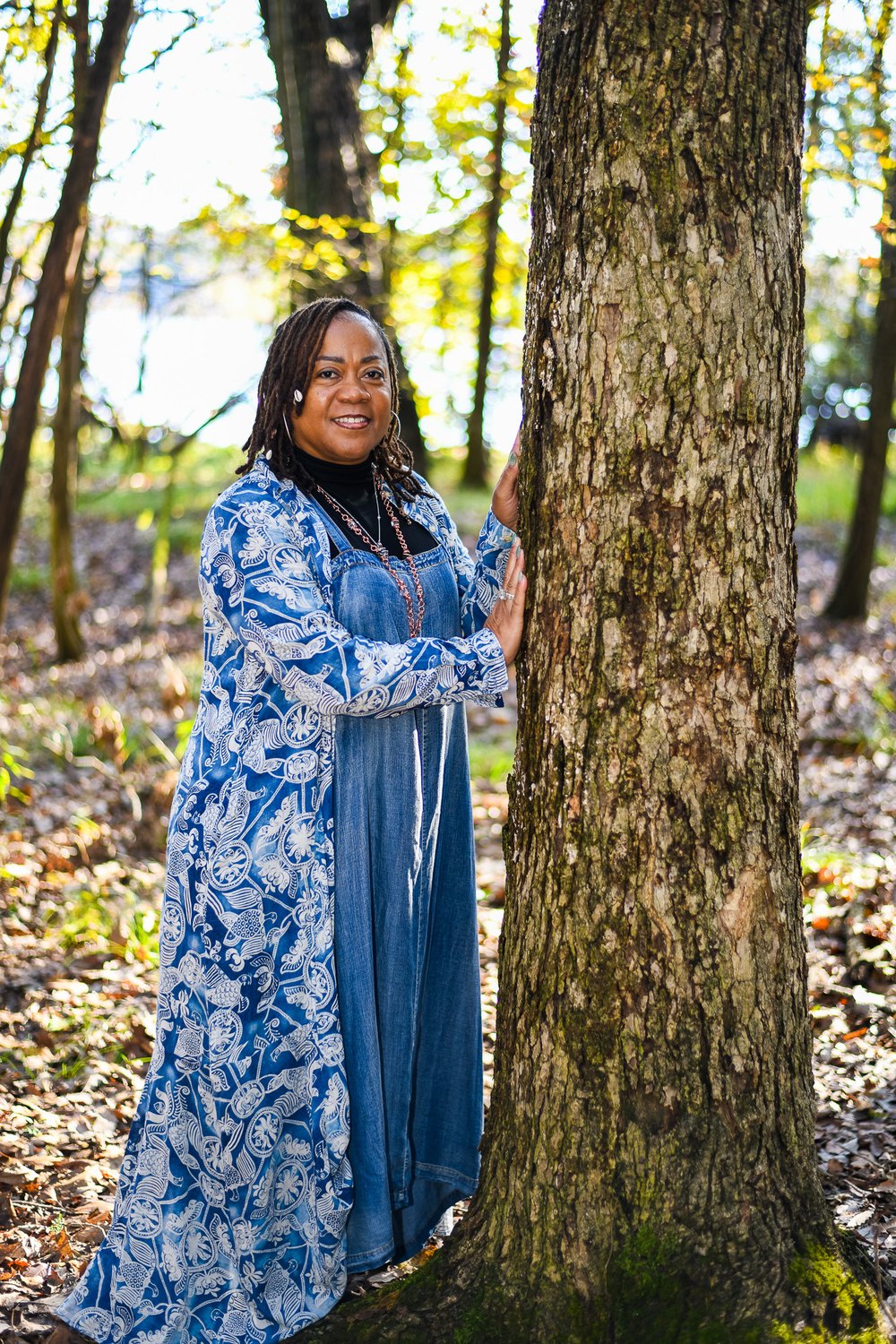 Rosilyn Hart in the autumn forest